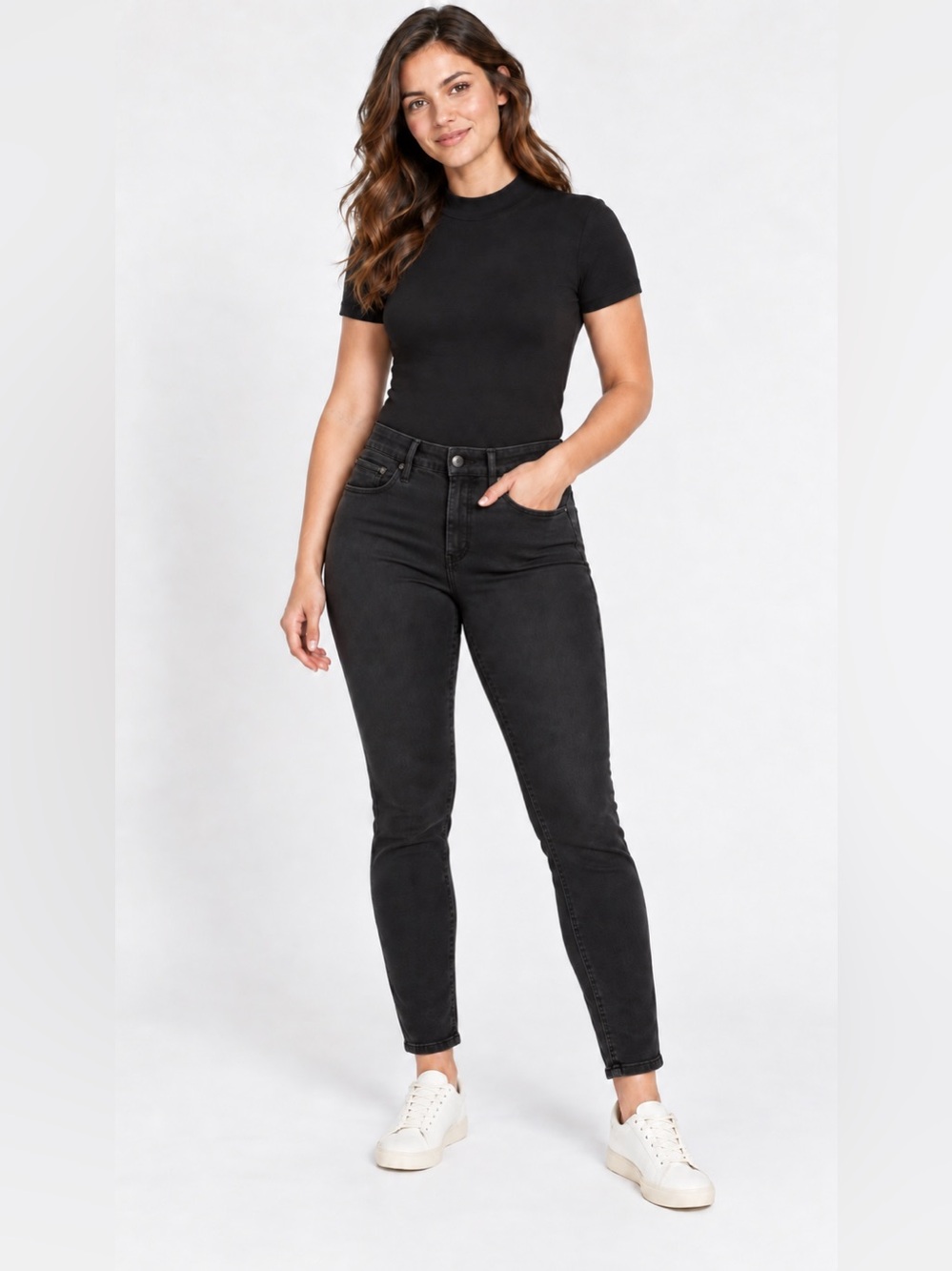 Athleta Flex Ultra Skinny Jeans Black Stretch Mid Rise Women’s S